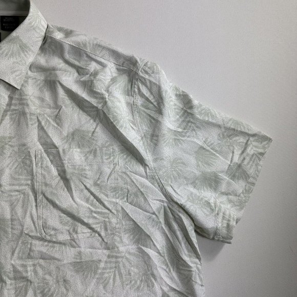 NAT NAST Silk Blend Short Sleeve‎ Camp Shirt Size Mens Size Large Green Floral - Picture 4 of 10